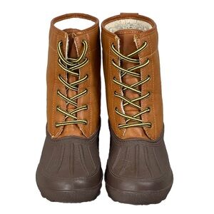 Dirty Laundry Duck Lace-up Fur Boots Waterproof Two-tone  Sz 7 Winter Boots